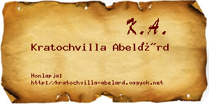 Kratochvilla Abelárd névjegykártya